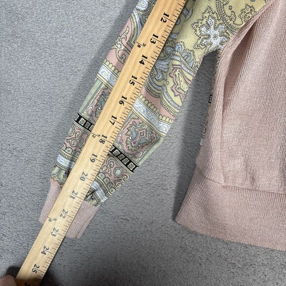 Philippe Marques Petite Women’s Size 8 Mixed Media Sweater Blush Pink Boho Retro - Picture 12 of 16